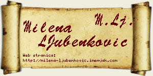 Milena LJubenković vizit kartica